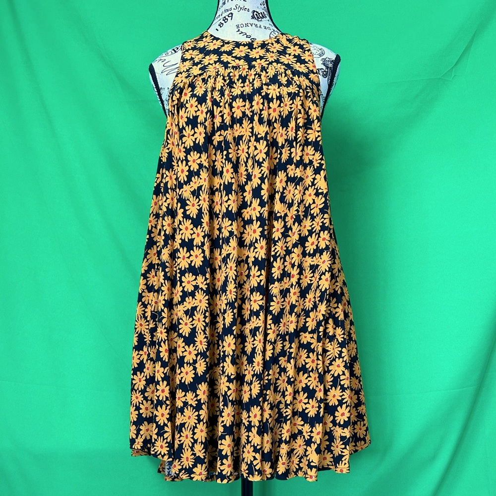 EUC Free People Gathered Floral Mini Dress. Side Pockets. Size US0/UK4.